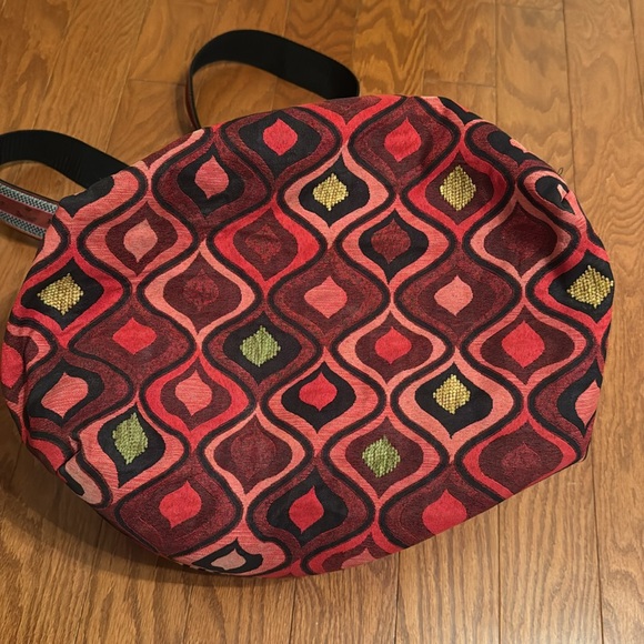 Mackenzie Childs PICK A POCKET TOTE BAG Signature Handles & Brass Plate - Picture 9 of 13